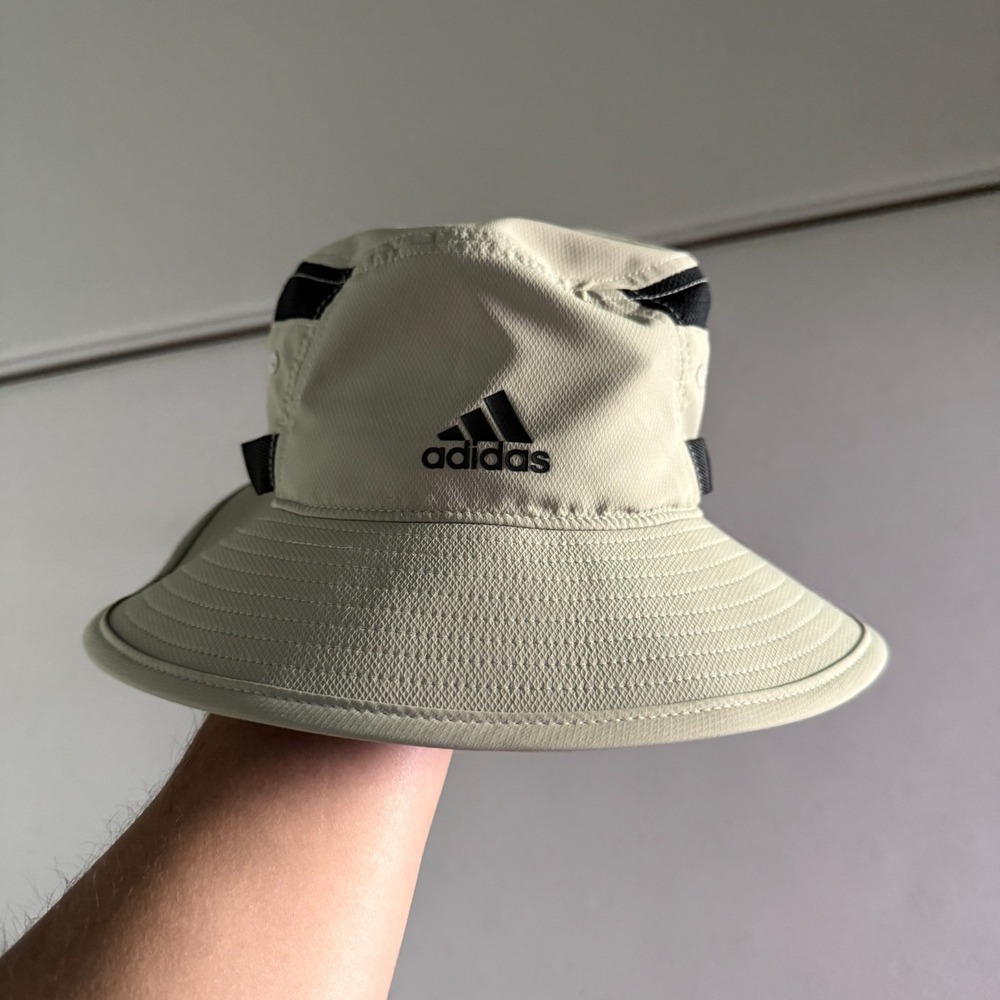Adidas Hat Unisex One Size Cream Aeroready Boonie Bucket Golf Hiking Breathable